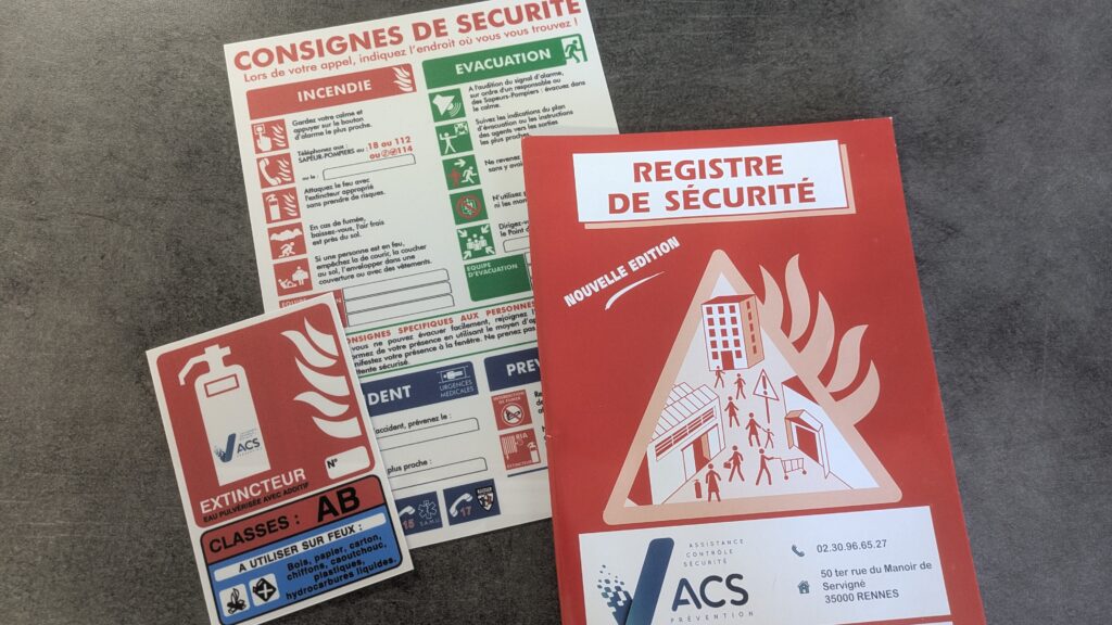 registre de sécurité incendie, consignes incendie