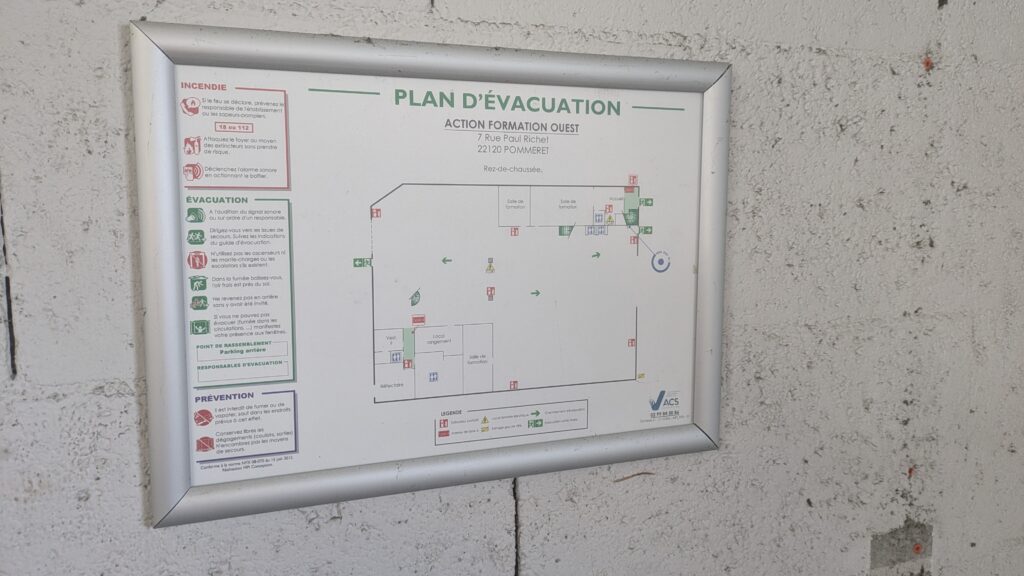 plan d'évacuation sécurité incendie