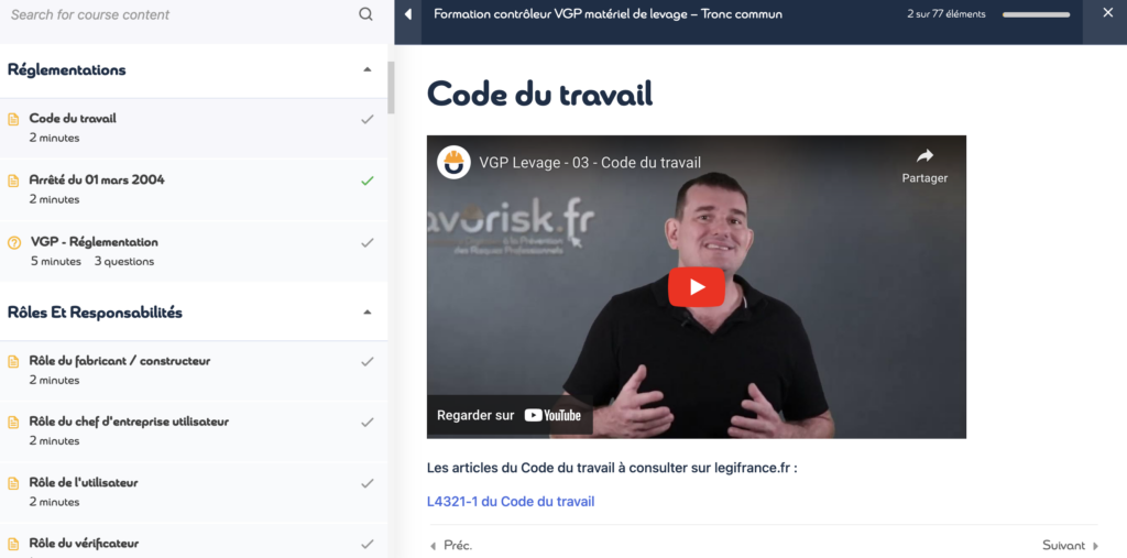 avorisk formation en ligne vgp